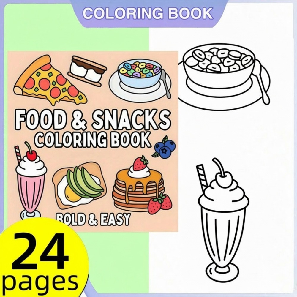 Food Snacks Coloring Book - كتاب تلوين الطعام والوجبات الخفيفة، 24