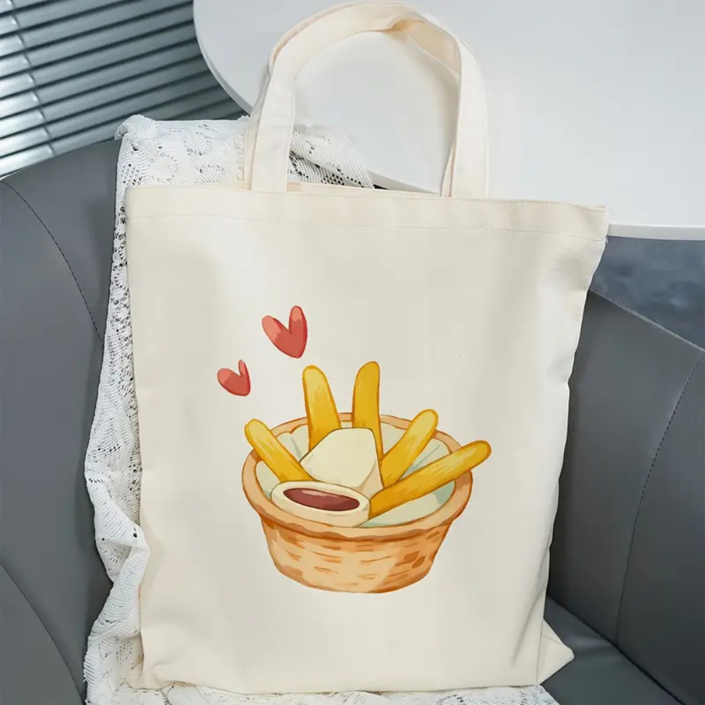 حقيبة قماشية مطبوعة بتصميم الب - مراجعة Food Grocery Snacks وسعره