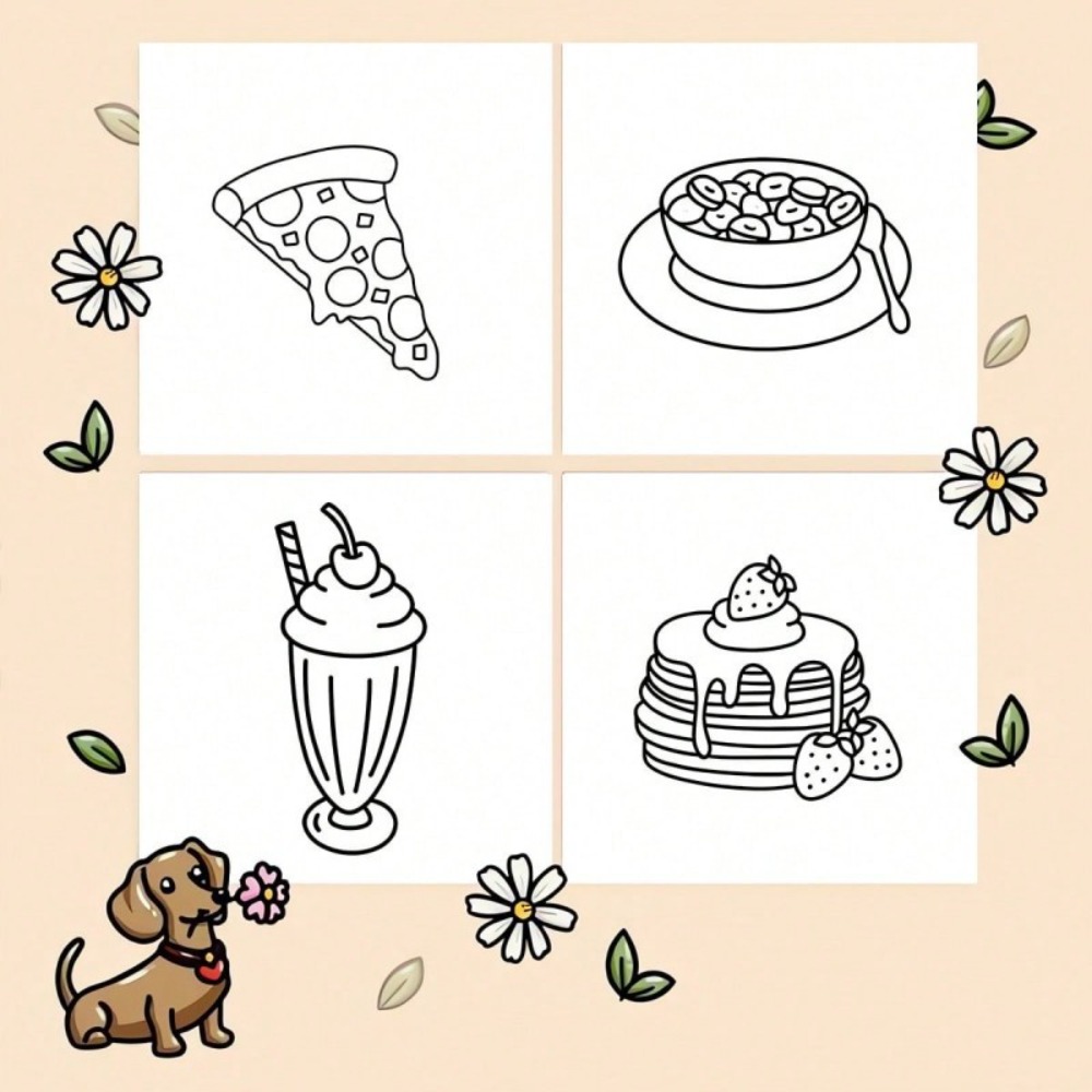 كتاب تلوين الطعام والوجبات الخ - مراجعة Food Snacks Coloring Book وسعره