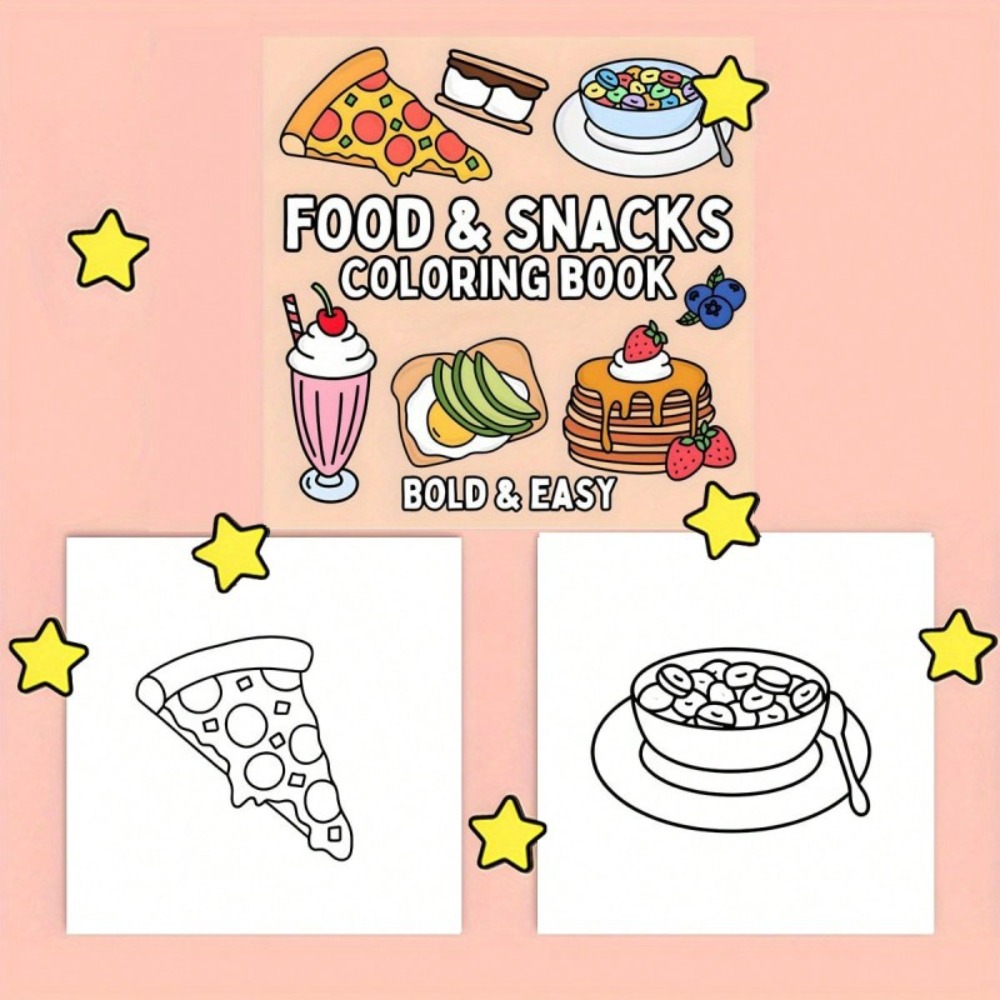 كتاب تلوين الطعام والوجبات الخ - مراجعة Food Snacks Coloring Book وسعره